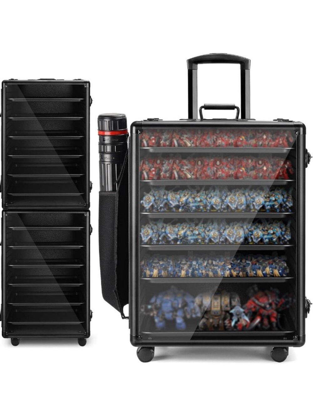 Spacious Miniature Trolley Case with 6 Trays - Perfect for Organizing & Travel